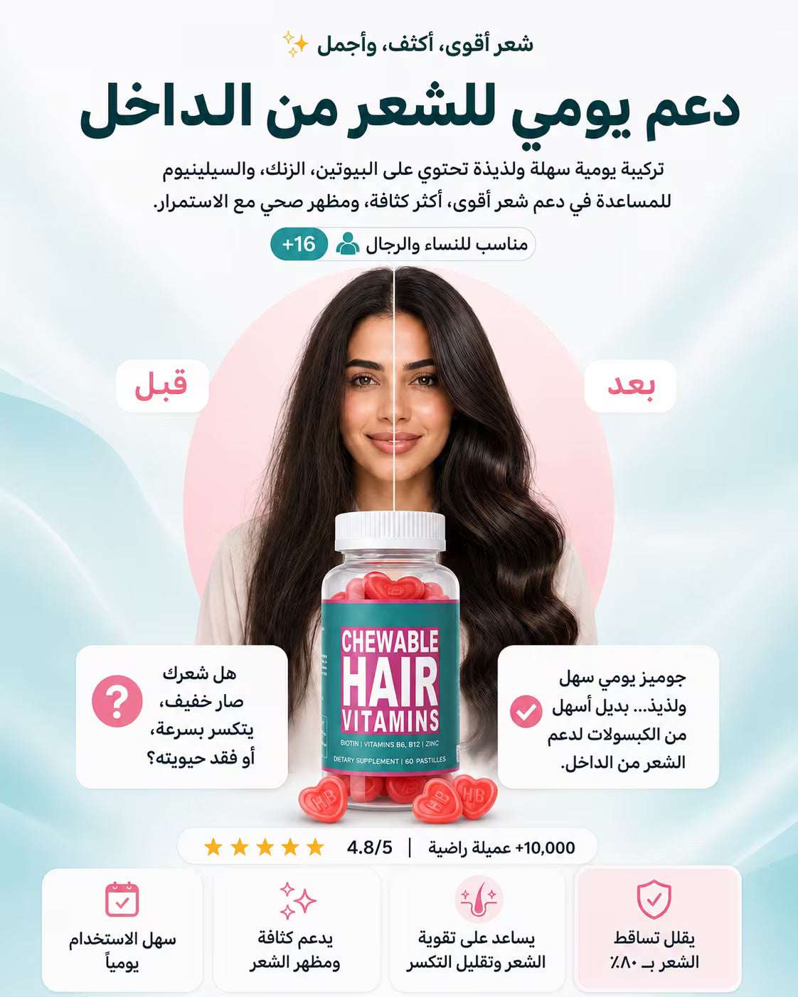 كاميز الشعر بالبيوتين